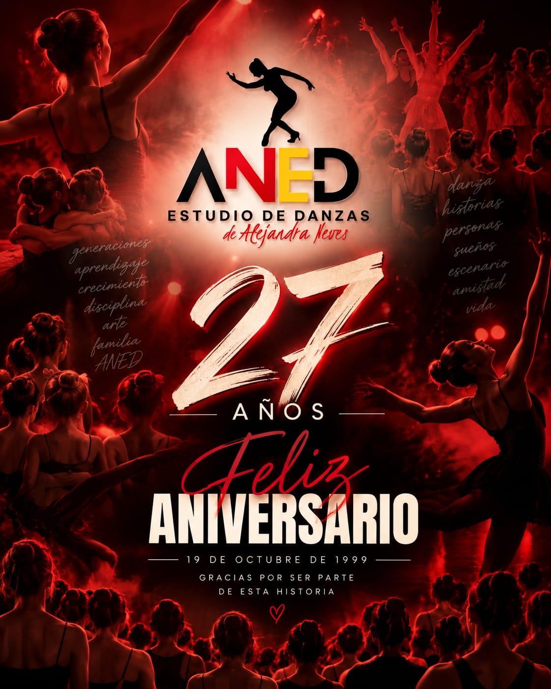 ANED celebra 27 años con generaciones de bailarinas y el mensaje Gracias por ser parte de esta historia
